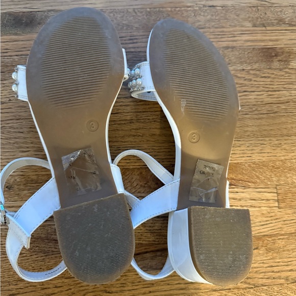 White Sandals with Pearl and Rhinestone Embellishments - Picture 7 of 7